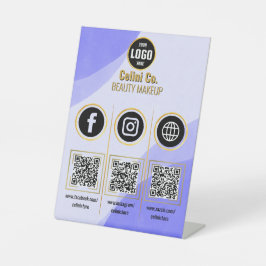 Custom Business Social Media QR Code-Zeichen - Red Sockelschild