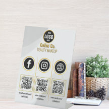 Custom Business Social Media QR Code-Zeichen - Red