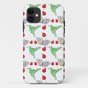Custom Butterfly, Hummingbird und Ladybug Pattern Case-Mate iPhone Hülle