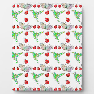Custom Butterfly, Hummingbird und Ladybug Pattern Fotoplatte