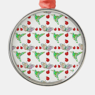 Custom Butterfly, Hummingbird und Ladybug Pattern Ornament Aus Metall