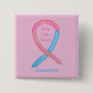 Custom-Button für Baby Safe Haven Awareness Ribbon Button