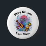 Custom Button | Retro Octopus | Name & Text<br><div class="desc">✨ Add groovy retro vibes to your outfit with this custom octopus button!
🖊️ Customize the top phrase add any name for a fun, one-of-a-kind gift.
📌 Perfect for backpacks, jackets, tote bags, and party favors.
🎁 Great for birthdays, holidays, and personalized surprises.</div>