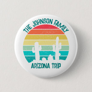Custom Cactus Sunset Arizona Wüstenreise Button