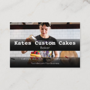Custom Cake Baker Birthday Business Company Geschä Visitenkarte