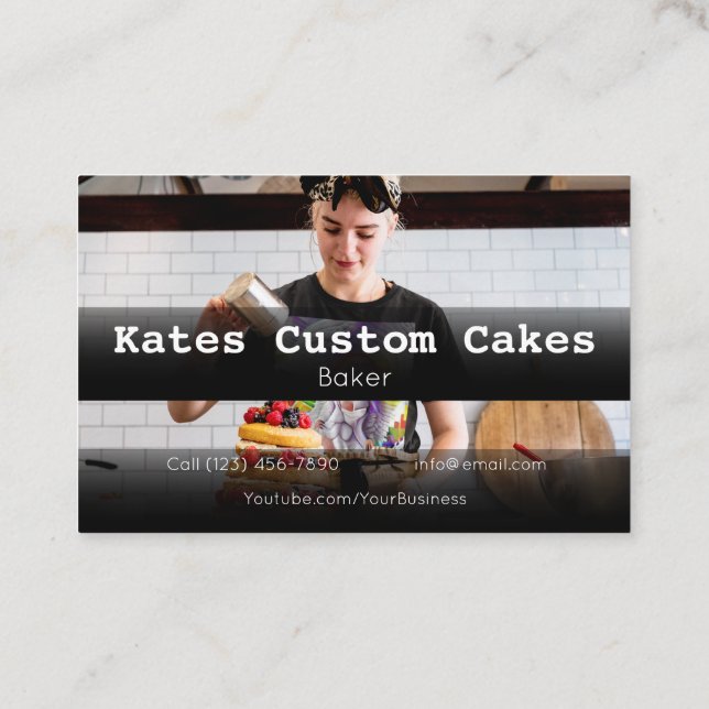 Custom Cake Baker Birthday Business Company Geschä Visitenkarte (Rückseite)