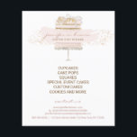 Custom Cakes Baker Event Patisserie Flyer Girl<br><div class="desc">Custom Cakes Baker Event Patisserie Flyer Girl</div>
