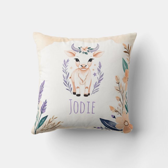 Custom Calf Pillow Boho Blumendesign - Kissen (Rückseite)