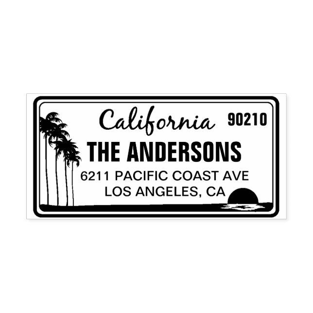 Custom California License Plate Address Briefmarke Permastempel (Design)