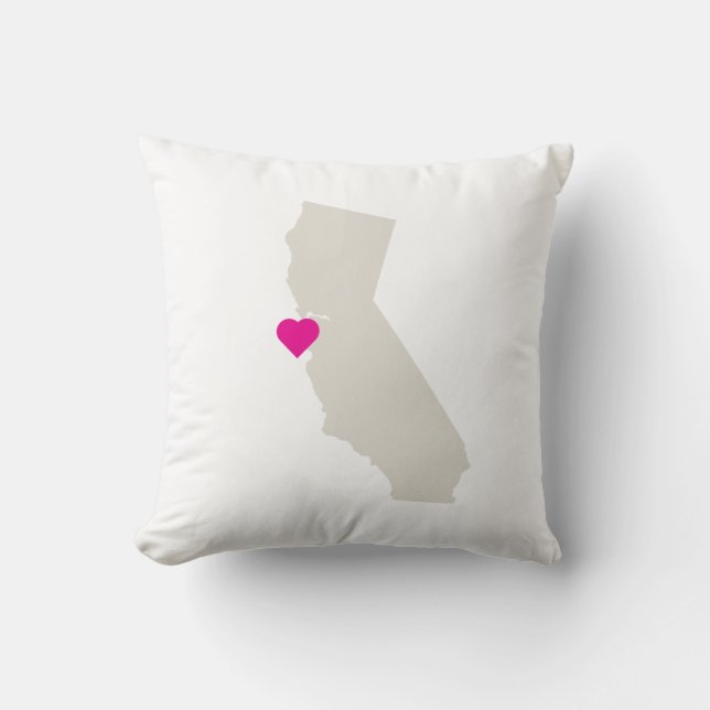 Custom California Staat Liebe Reversible Pilze Kissen (Vorderseite)