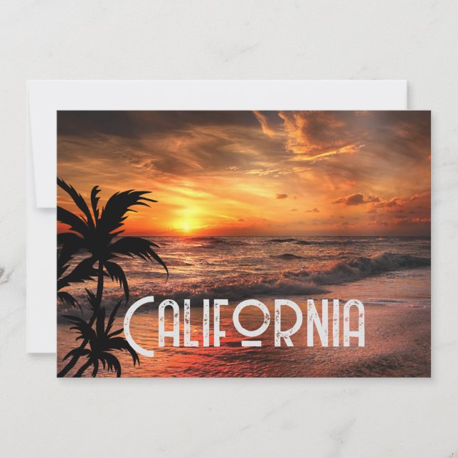 CUSTOM CALIFORNIA SUNSET STRAND NATUR SCHÖN EINLADUNG (Vorderseite)