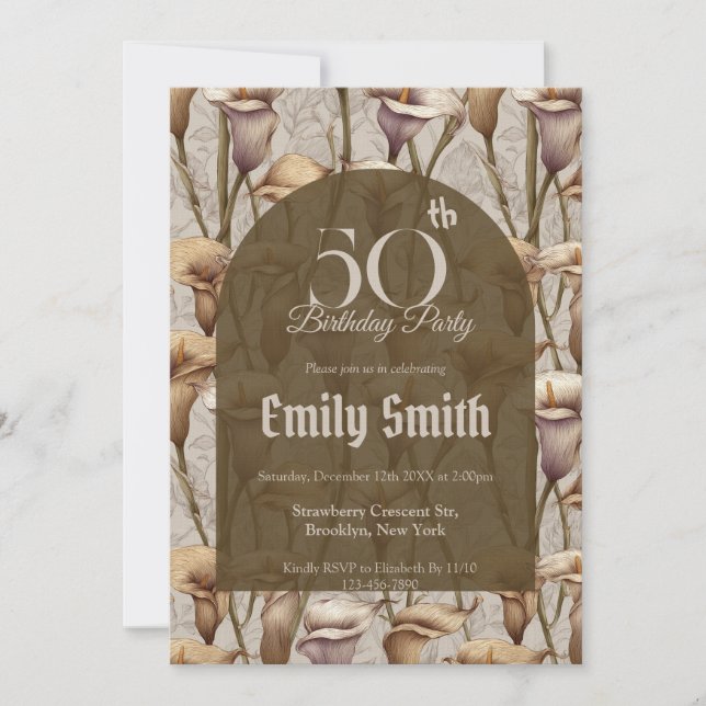 Custom Call Lilies Themed Kids’ Birthday Einladung (Vorderseite)