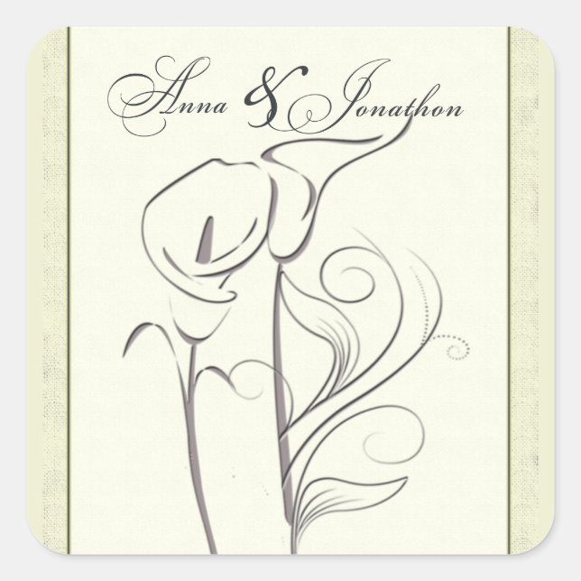 Custom Calla lily Wedding Sticker (Vorderseite)