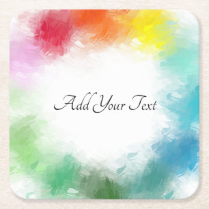 Custom Calligraphed Script farbenfrohe moderne Tem Rechteckiger Pappuntersetzer