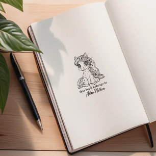 Custom Calligraphy Pony Buchzeichen Gummistempel
