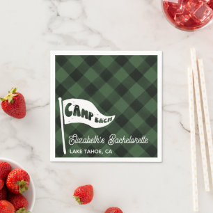Custom Camp Bach Flannel Bachelorette Camp Flag Serviette