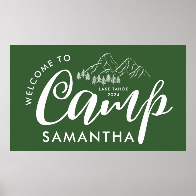 Custom Camp Bachelorette Party Moderne Rustikal Poster (Vorne)
