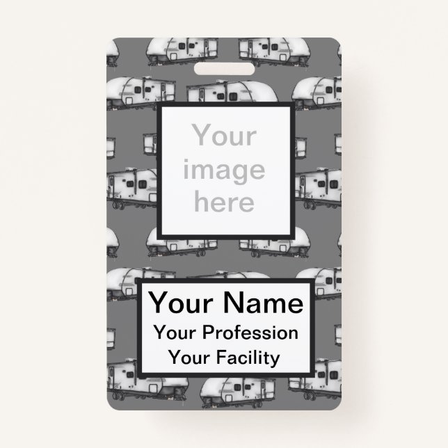 Custom Campers - Graues Abzeichen Ausweis (Vorderseite)