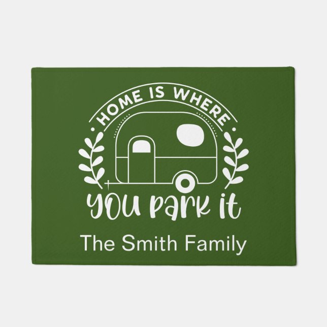 Custom Camping Camper Trailer Rv Fußmatte (Vorderseite)