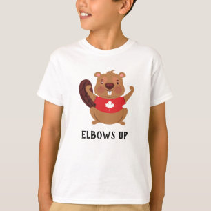 Custom Canada Beaver Elbos Up Funny T-Shirt