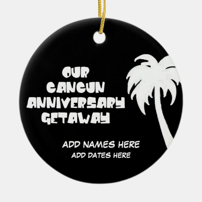 Custom Cancun-Geschenk Keramikornament (Vorne)