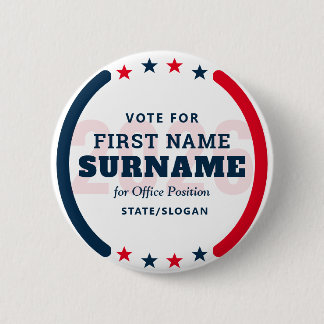 Custom Candidate Name Political Election Campaign Button