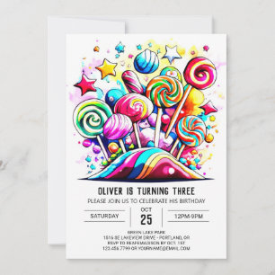 Custom Candyland Printable Birthday Einladung