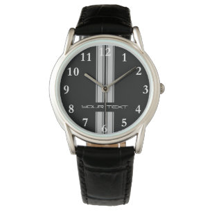Custom Car Watch - Racing Stripes grau Armbanduhr