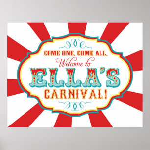 Custom Carnival Welcome Birthday Banner Poster