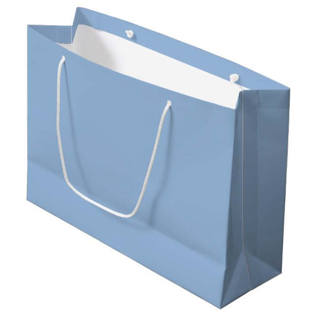 Custom Carolina Blue Gift Bag - Große, glänzende Große Geschenktüte (Vorderseite Schrägansicht)