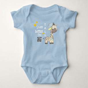 Custom Cartoon Baby Boy Giraffe Baby Bodysuit Baby Strampler