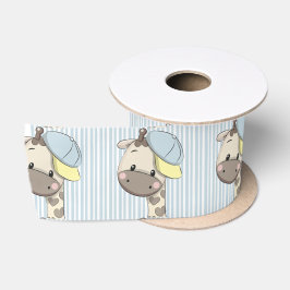 Custom Cartoon Baby Boy Giraffe Satin Ribbon Satinband