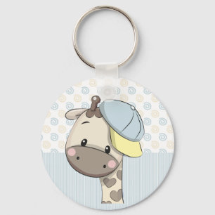 Custom Cartoon Baby Boy Giraffe Schlüsselanhänger