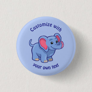 Custom Cartoon Elephant Button