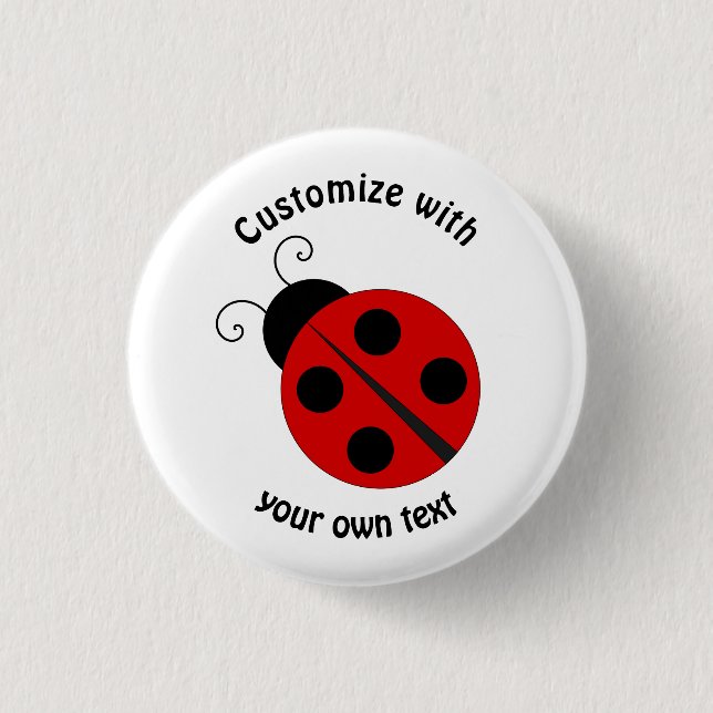 Custom Cartoon Ladybug Button (Vorderseite)