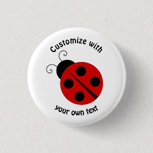 Custom Cartoon Ladybug Button