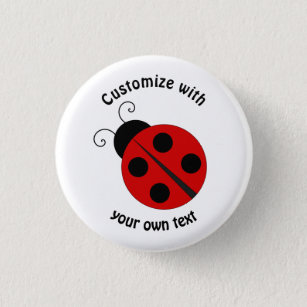Custom Cartoon Ladybug Button