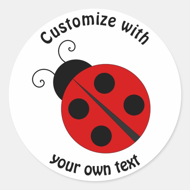 Custom Cartoon Ladybug Runder Aufkleber (Vorderseite)