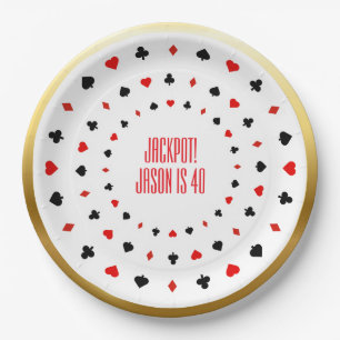 Custom Casino Party Deco, Poker Spielkarten Pappteller