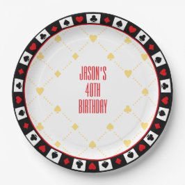 Custom Casino Party Deco, Poker Spielkarten Pappteller
