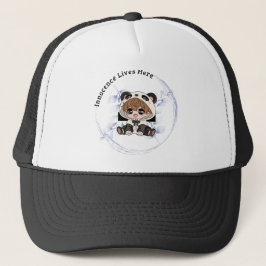 Custom Casquette Trucker en mousse, Blanc et noir Truckerkappe