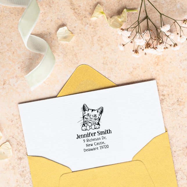 Custom Cat American Rücksendeadresse Gummistempel (Von Creator hochgeladen)