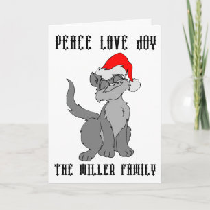 CUSTOM CAT CHRISTMAS GREETING CARDS PERSONALISIERT KARTE