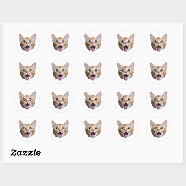 Custom Cat Face Stickers Personalized Face Photo (Feuille)