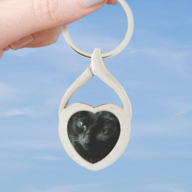 Custom Cat Foto Niedlich Heart Shaped Schlüsselanh Schlüsselanhänger (Just add your best friend's photo to this heart shaped keychain and let them be with you always)