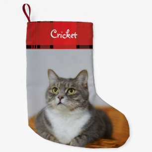 Custom Cat Pet Red Flannel Holiday Kleiner Weihnachtsstrumpf