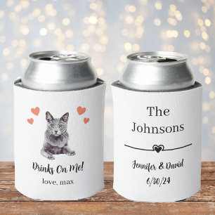 Custom Cat Pet Wedding Can Cooler Dosenkühler