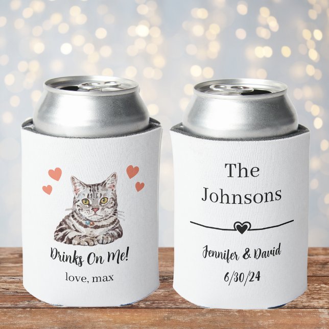 Custom Cat Pet Wedding Can Cooler Dosenkühler (Von Creator hochgeladen)