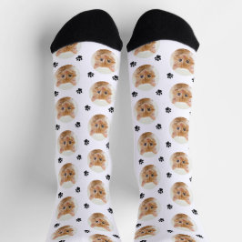 Custom Cat Photo Paw Print Socken