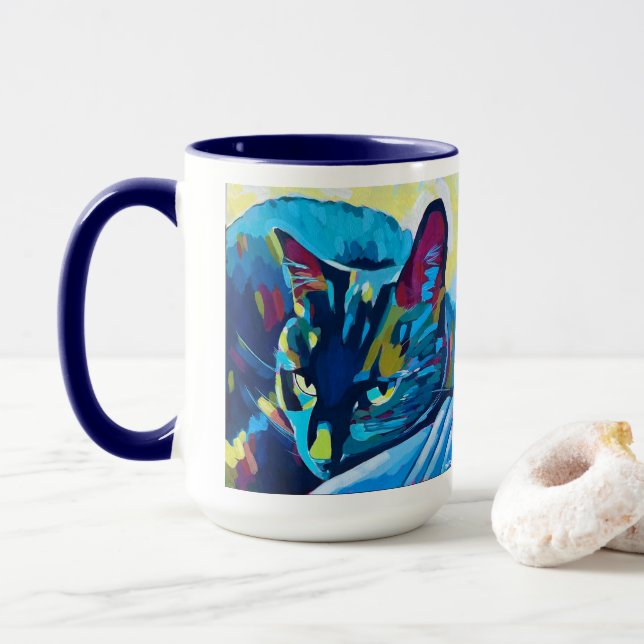 Custom Cat Portrait Painting - Forever Loved Per Tasse (Mit Donut)